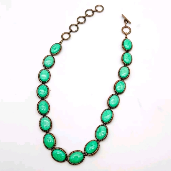 AMRITA SINGH Faux Green Turquoise Copper Chain Link Necklace - Picture 3 of 7